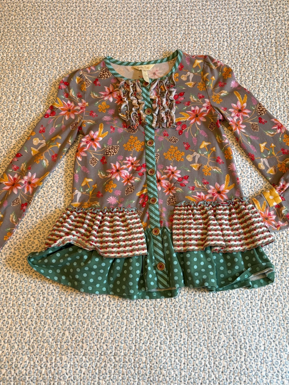 Matilda Jane Girls Floral Ruffle Long Sleeve Top